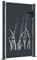 Tidyard Garden Gate Lockable Fence Gate Garden Fence Doors Patio Yard Gate Grass Design Garden Decor Steel Anthracite 105x155 cm