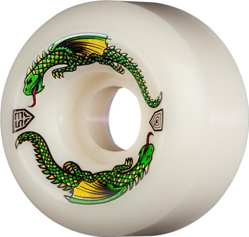 Powell Peralta Skateboardrollen Dragon Formula Green Dragon V6 Wide-Cut 53mm 93A (Off White)