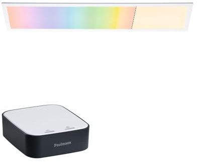 Paulmann Preisattraktives Starterset Zigbee 3.0 Smart Home smik Gateway + LED Panel Amaris 72x84mm 35W 2500lm RGBW+ Weiß, Anthrazit dimmbar 5170