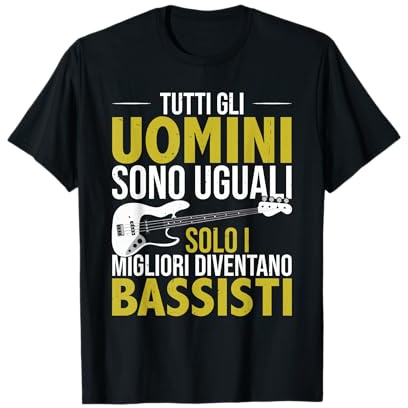Guitar Bassista Uomo Basso Chitarra Elettrica Chitarrista Maglietta