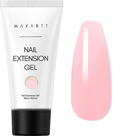 Makartt Poly Nail Gel, Nail Extension Gel 50ML, Builder Gel Nail Extension White Pink Nude Clear Rosy Gel for Technician Starter DIY Salon Design (Quality-VIP)