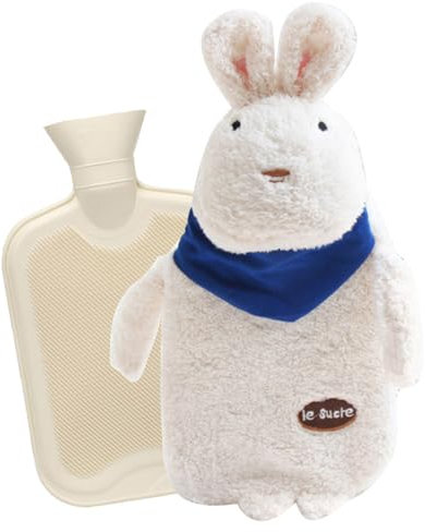 Wärmflasche mit bezug tiere,1L Premium Wärmflasche,Süße wärmflasche tier, Bettflasche für Kinder,Erwachsene Wärmflasche Tier,Wärmflasche mit bezug plüsch,Wärmflasche Tier zum Kuscheln