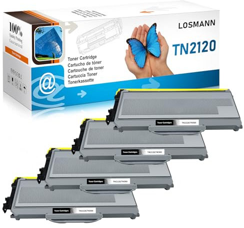 LOSMANN 4X Toner kompatibel als Ersatz für Brother TN-2120 TN2120 für Brother DCP-7030 DCP-7040 DCP-7045N HL-2140 HL-2150N HL-2170 HL-2170W MFC-7320 MFC-7340 MFC-7440N MFC-7840W
