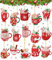 Alluring Diamond Painting Weihnachten Anhänger, 15 Stück 5D Diamant Painting Schlüsselanhänger Weihnachten Sets Kinder DIY Diamanten Malerei Schlüsselbund Kits Erwachsene für Decor
