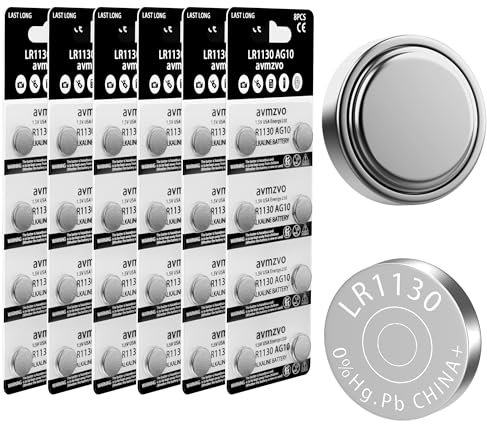 avmzvo LR1130 Lot de 48 Piles Bouton alcalines AG10 LR 1130 1,5 V (48 pièces) LR54 1131 189 sans Mercure