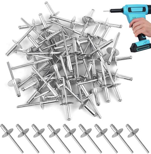 50 Stück Blindnieten,4,8 mm x 12 mm Nieten Set,Aluminium-Blindnieten mit großem,Blindnieten Sortiment,Niete Anthrazit Dome Niet für Rivet Tool Blindnietzangen