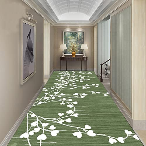 Läufer Teppich Flur rutschfest Flur Schmaler Läufer Teppich Grün Sehr langer Durchgang Teppichläufer für Korridor Gang Hotel Teppich Läufer 1m 1,5m 2m 2,5m 3m 3,5m 4m 4,5m 5m 5,5m 6m(Size:70×250cm)