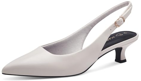 MARCO TOZZI Damen Slingpumps Spitz Kleiner Absatz, Beige (Cream), 37 EU