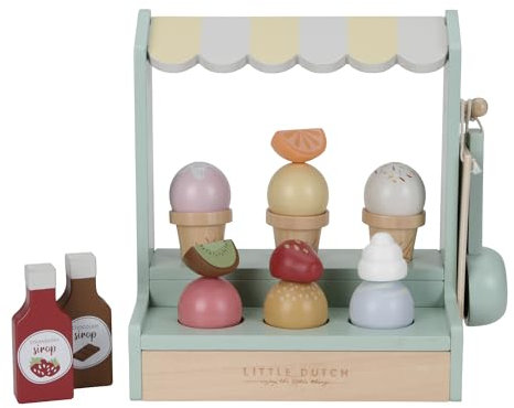 Little Dutch 8024 FSC Holz Eisstand 18-teiliges Set