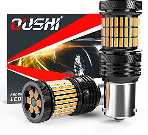 OUSHI BAU15S PY21W Ampoule LED, 7507 1156 1156PY Ampoule LED 4000LM 12V-24V 21W Uniquement Remplacement Pour Clignotant LED De Voiture, Jaune Ambre (Lot de 2)
