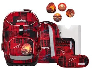 ergobag Pack Set ergonomischer Schulranzen flexibel 6-teilig Set 1. Klasse Grundschule für Mädchen und Jungen
