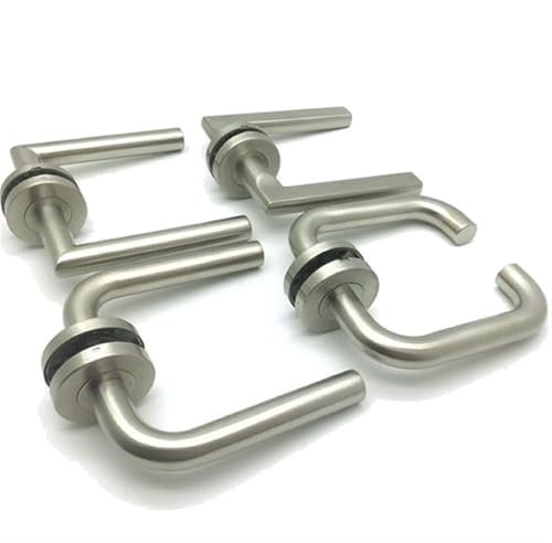 Maniglia for porta tagliafuoco in acciaio inox 304 con serratura divisa, superficie spazzolata, molteplici aspetti, 1 pezzo(LOCK E)