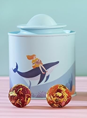 Bolas de Té Flor Azul – Pack 10 Infusiones Premium | Lata Decorativa Elegante | Té que Florece al Infusionar | Regalo Original y Estético