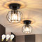 ZMH 2er LED Deckenlampe Schwarz Deckenleuchte: Modern Flurlampe E27 Küchenlampe Metall Rahmen Kristall Innen Deckenbeleuchtung für Flur Küche Balkon Wohnzimmer Schlafzimmer, 3 x A60 Glühbirne inkl.
