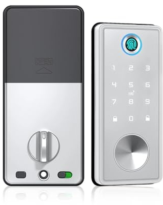 TIEOAXFT Smart Door Lock Deadbolt Digital App Fingerprint Wifi Keyless Entry Keypad Electronic Locks(Black)