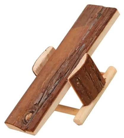 HANABASS Wooden Seesaw Toy for Small Hamster Gerbil Squirrel Mouse Molar Function for Pet Cage Enrichment Playtime