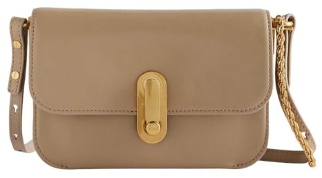 Ted Baker Leder Umhängetasche Schultertasche Kkaysa Polished Leather Crossbody Bag Taupe beige