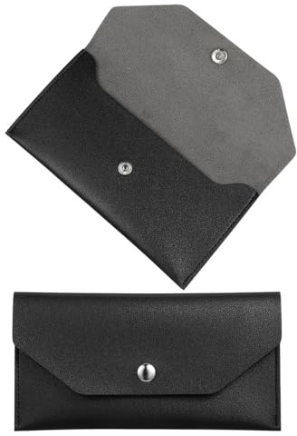 UTHCLO 2 Stück Wiederverwendbare PU Leder Geldbörse Geldumschlag Budget Wallet für Damen Kompaktes Schlankes Design Portemonnaie zur Organisation von Bargeld Quittungen und Karten für