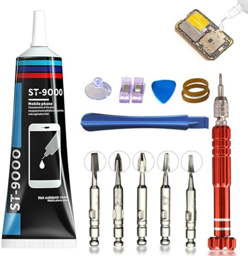 PBAHAUP Colla per Cellulari Kit di Riparazione Schermo, Adesivo Trasparente per Display Smartphone con Attrezzi, Impermeabile e Antipolvere, per Telefono, Tablet, Fotocamera