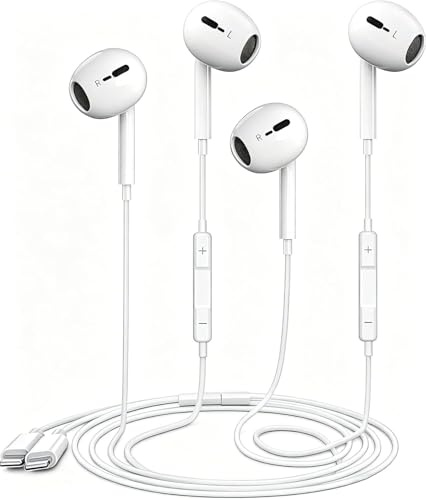 2Pack Light-ning Headphones for iPhone [MFi Certified] Wired In-Ear Earbuds | HiFi Stereo Noise Isolating Headphones Built-in Microphone & Volume Control with iPhone 14/13/SE/12/11/XR/8/7/XS