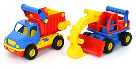 Polesie Wader ConsTruck Set 2-TLG. Muldenkipper mit Bagger Baufahrzeuge bunt