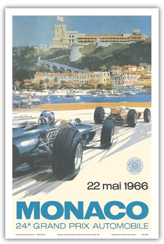 Pacifica Island Art - Grand Prix von Monaco 1966 - Formel-1 - Jackie Stewart - Kunstdruck 31cm x 46cm