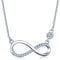 Unendlich U Fashion Unendlichkeit Zeichen Damen Halskette 925 Sterling Silber Zirkonia Anhänger Kette mit Anhänger, Silber