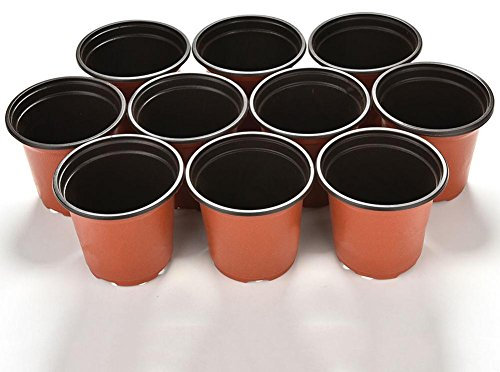 Petit pot de fleurs rond en plastique couleur terre cuite Bluelans® - Lot de 10 - Décoration intérieure