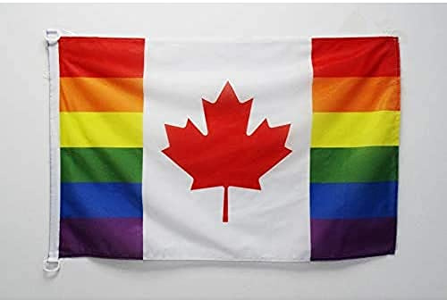 AZ FLAG Canada Rainbow Boat Flag 45x30 cm Mesh Polyester Plastic Rings | Outdoor and marine use Gay pride 12x18 in boat flag weather resistant with double stitched seams and reinforced edges