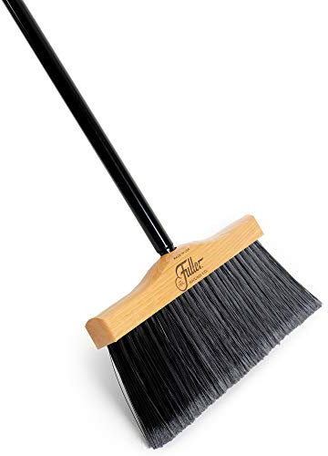 Fuller Brush Indoor/Outdoor Broom - Heavy Duty Wide Wooden Sweeper Replacement w/Long Bristles - Commercial Floor Brush for Salon, Shop, Kitchen & Garage (12 Complete Broom)
