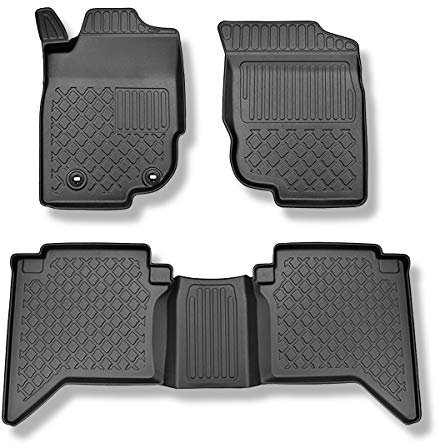 Mossa - TPE Fußmatten Auto kompatibel mit Toyota Hilux VII Pick-Up (2006-08.2016) - schwarz Automatten Autoteppiche - G