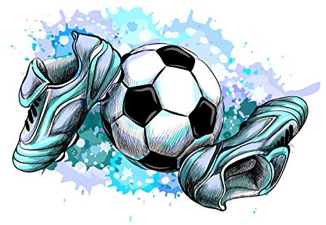 187 Wandtattoo Fussballschuhe und Ball - Kinderzimmer Junge Sticker Aufkleber Wanddeko Wandbild Fussball - Größe 745 x 1000 mm