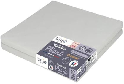 TINÉO – Klappmatratze 2 Teile für Regenschirmbett – Faltbare Matratze für unterwegs – 60x120x4cm Grau
