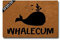IFHUH Whalecum Wal Lustige Willkommensmatte Haustürmatte Gummi rutschfeste Unterseite Lustige Fußmatte Indoor Outdoor Teppich 60 cm (B) x 39,9 cm (L)