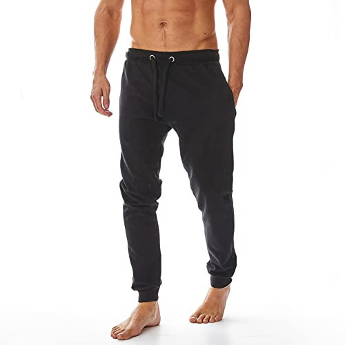 Iron Mountain Pantalones de chándal de Trabajo para Hombre de Hilo recuperado, Pantalones Jogger con puños, Negro, 2XL