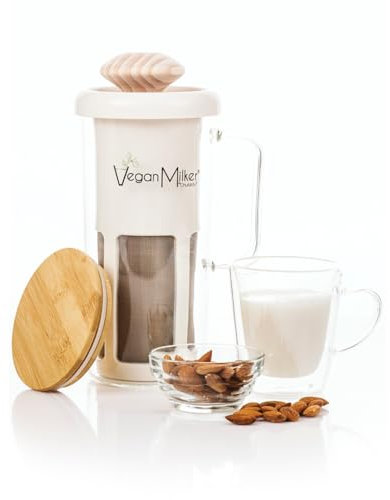 Vegan Milker by Chufamix. utensilio para hacer leches vegetales a partir de cualquier semilla.1 litro en 1 minuto. Mortero de madera