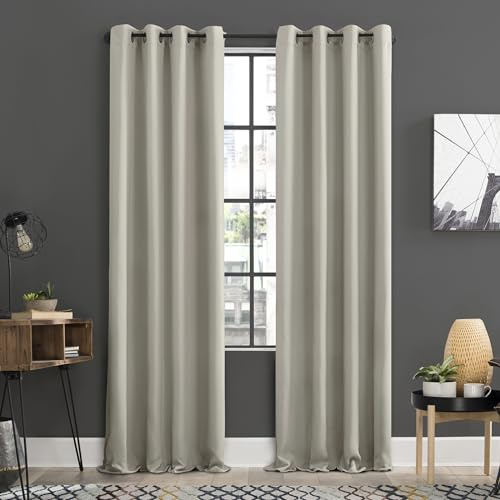 SUN ZERO Soho Verdunkelungsvorhänge, energieeffizient, mit Ösen, 137,2 x 274,3 cm, Perlmutt, 2 Stück