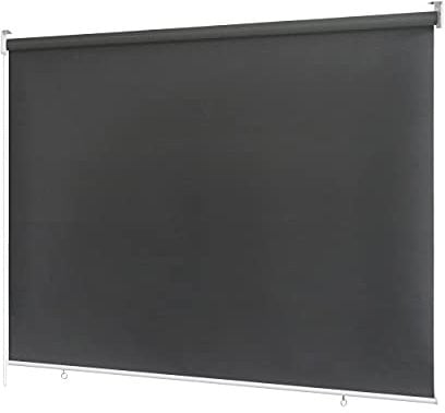 Ventanara® Außenrollo 100% Blickdicht Rollo Senkrechtmarkise Balkonrollo Sichtschutz Rollo Beschattung (140 x 140 cm, Anthrazit)