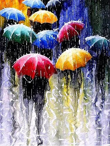 Tabeskly 5d Diamond Art Kit Adults Kids Women Gift ​Bead Crystal Rhinestone Craft Easy Gem Jewel Dimond Picture Art Paint by Diamond Painting Kits for UK Full Drill Colorful Umbrella