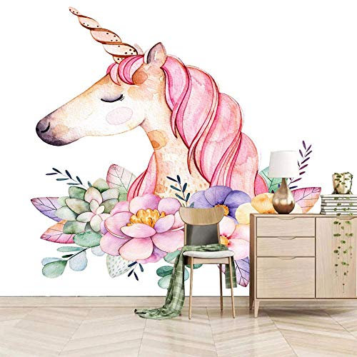 Vliestapete Einhorn Blume 150x100cm 3D Vlies Wand Tapete Wohnzimmer Schlafzimmer Büro Flur Dekoration Wandbilder Moderne Wanddeko Tapeten