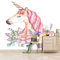 Vliestapete Einhorn Blume 150x100cm 3D Vlies Wand Tapete Wohnzimmer Schlafzimmer Büro Flur Dekoration Wandbilder Moderne Wanddeko Tapeten