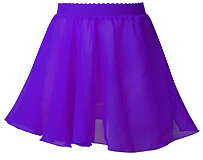 Freebily Gonna da Ballo Bambina Chiffon Gonnelino da Danza Classica Gonna da Balletto Vita Elastica Gonna Corta Ballerina Ginnastica Danza Moderna Latino Dancewear Viola 15-16 Anni