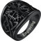 FaithHeart Viking Style Fingerring Mit Gravur Schwarz Vegvisir Retro Siegelring Kompass Ring Mit Keltischer Knot Herren Männer für Weihnachten Geburtstag