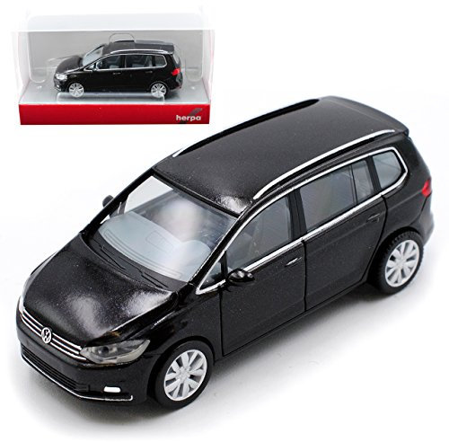 Volkwagen Tuoran II Tief Schwarz Ab 2015 H0 1/87 Herpa Modell Auto mit individiuellem Wunschkennzeichen