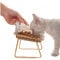 KMERCE Raised Cat Bowl 620 ml, Bowls for Dogs and Kittens 620 ml, Feeders or Drinkers Inclined at 15°, INS Chic Style, Croquette Bowl for Puppies Made of Iron and ABS
