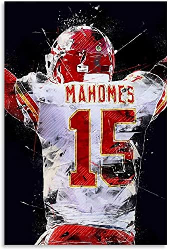 BLIJR 500 Teile Puzzle Patrick Mahomes Leinwand-Kunstposter Holz Puzzle Erwachsene Stress Freisetzung Spiel 500 Piece 20.4x15inch(52x38cm) Kein Rahmen