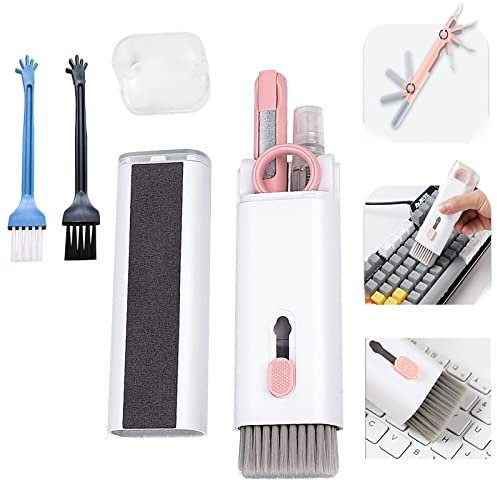 7 in 1 Keyboard Cleaning Brush Kit, Multifunctional Phone Cleaning Kit Earphone Cleaner Tools with KeyCaps Puller for Airpods/Headphones/Laptop/Earbud