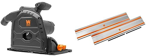 WEN 7.25-Inch Track Saw (CT1274) and 110-Inch Track Saw Track Guide Rail Bundle