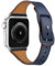 Bracelets en Cuir pour Apple Watch Bracelet 41mm 40mm 38mm,Bracelet de Remplacement en Cuir Souple Vintage,Bracelet de Sport Imperméable pour iwatch Series 9 8 7 6 5 4 3 2 1 SE Femme Homme,Bleu nuit