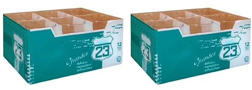 Tradineur - Pack de 2 Cajas de 12 Vasos Modelo Bodega - Capacidad: 530 ml - Fabricado en Vidrio Resistente - Apto para lavavajillas - Tamaño Aprox: Ø 8,5 x 13 cm - 24 Uds Totales